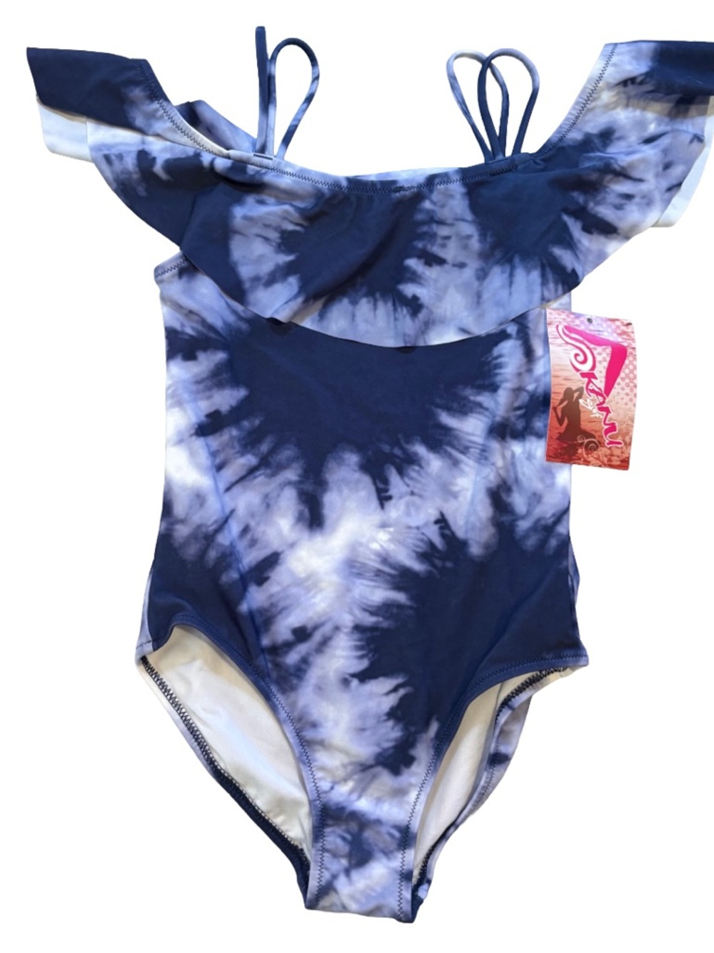 Girls Swim Bundle 3pc Tie Dye NWT One Piece + Rash Guard Size 8 10 Summer Pool - Picture 3 of 9